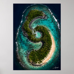 Poster Île en forme de S avec un lagon de source chaude c