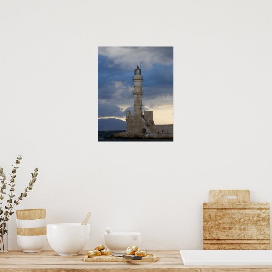 Poster Île grecque de Crète et vieille ville de La Chanée (Cuisine)