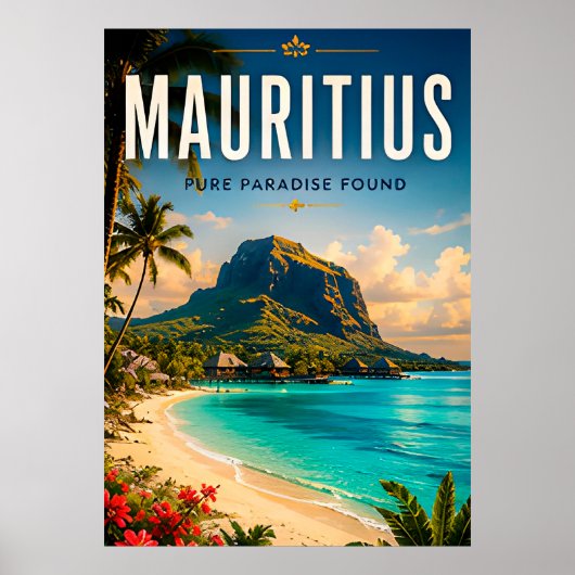 Poster 🌴 Île Maurice Paradis Côté Mer 🌊 (Devant)