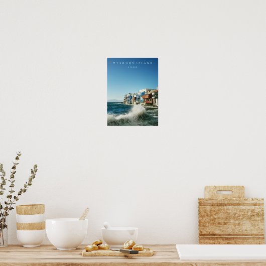 Poster Île Mykonos Petite Venise Grèce (Cuisine)