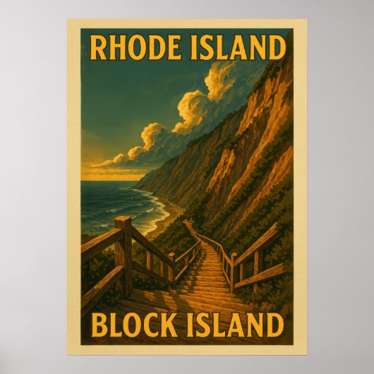 Poster Île Rhode Island Block Island V01 (Devant)