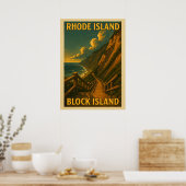Poster Île Rhode Island Block Island V01 (Cuisine)