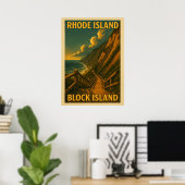 Poster Île Rhode Island Block Island V01 (Bureau à domicile)
