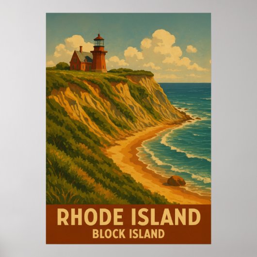 Poster Île Rhode Island Block Island V02 (Devant)