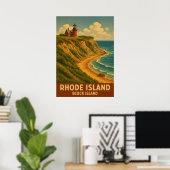 Poster Île Rhode Island Block Island V02 (Bureau à domicile)