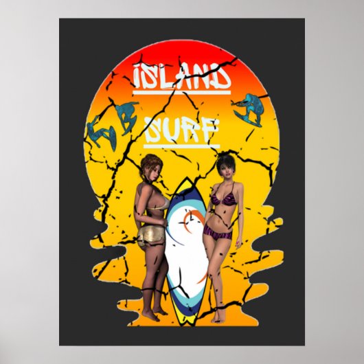 Poster Île Surf surf (Devant)
