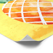 Poster Île Tropical Ananas Sunny Jaune (Coin)
