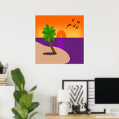 POSTER ÎLE TROPICALE (Bureau à domicile)