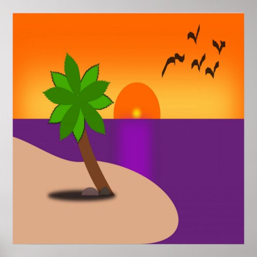 POSTER ÎLE TROPICALE (Devant)