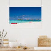 Poster Île Tropicale Avec Plage De Sable Avec Palmiers (Cuisine)