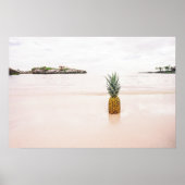 Poster Ile tropicale Plage Accent Ananas Romantique (Devant)