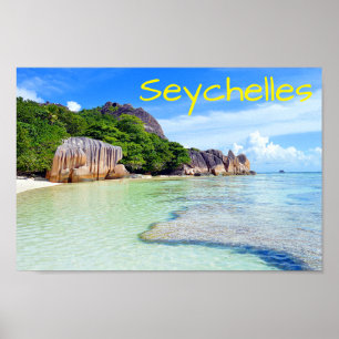 Poster Île tropicale Seychelles Vacances