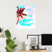 Poster Île vie palmiers tropicaux (Bureau à domicile)