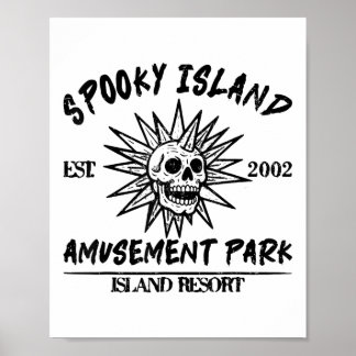 Poster Île Vintage Spooky Établi en 2002 Parc d'attractio