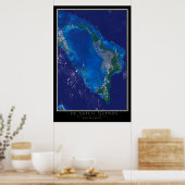 Poster Iles Abaco Bahamas Carte satellite de l'espace (Cuisine)