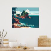 Poster Iles Apôtres National Lakeshore Wisconsin Rétro (Cuisine)
