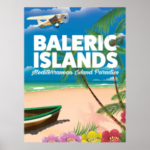 Poster îles baléares paradis méditerranéen