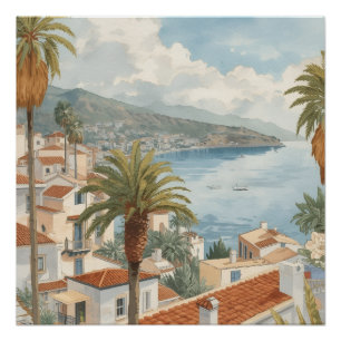 Poster Îles Baléares Voyage Vintage Français