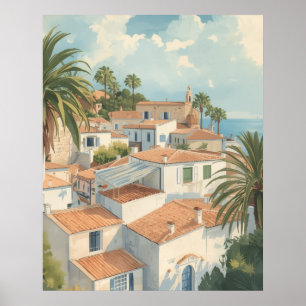 Poster Îles Baléares Voyage Vintage Français