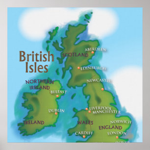 Poster Îles Britanniques