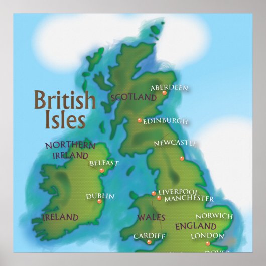 Poster Îles Britanniques (Devant)