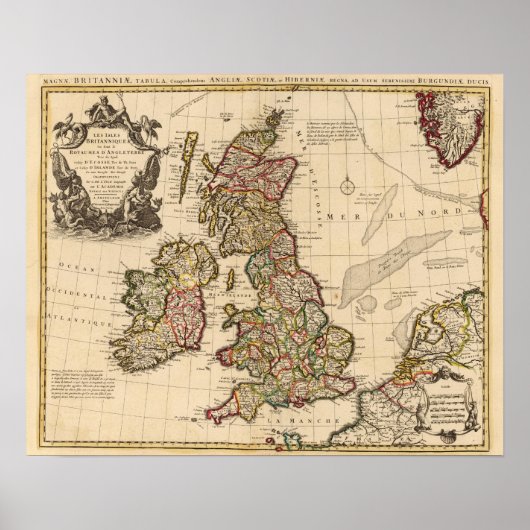 Poster Îles britanniques, Angleterre, Irlande (Devant)