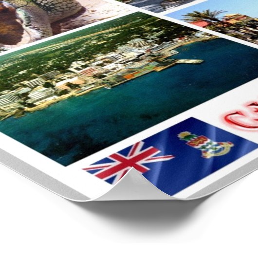 Poster Iles Cayman - Mosaic - (Coin)
