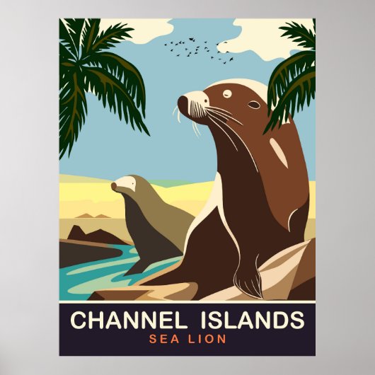 Poster Îles Channel, Lion de mer, Voyage (Devant)