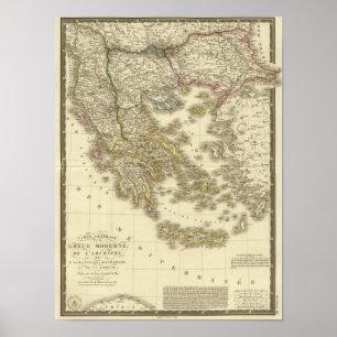 Poster Îles de Grec moderne, Albanie, Macédoine