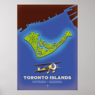 Poster Îles de Toronto, Ontario, Canada carte