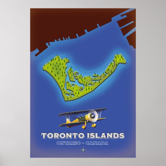 Poster Îles de Toronto, Ontario, Canada carte (Devant)