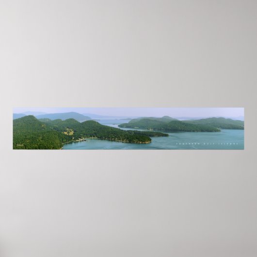 Poster Îles du sud du Golfe vu du Mont Galiano (Devant)