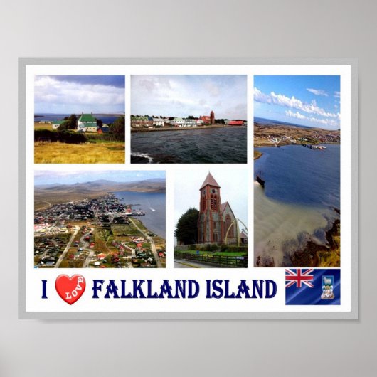 Poster Îles Falkland - I Love - (Devant)