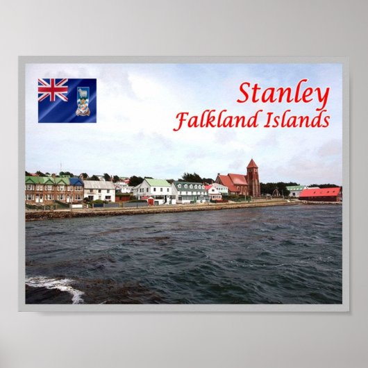 Poster Îles Falkland - Stanley - (Devant)