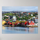 Poster Îles Féroé, vue panoramique sur Torshavn (Devant)