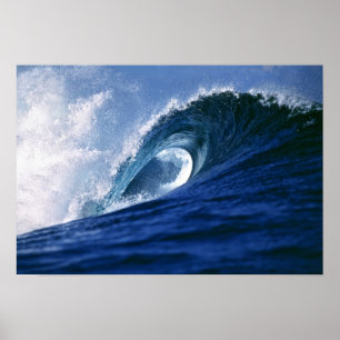 Poster Îles Fidji, Tavarua, Cloudbreak. Une vague
