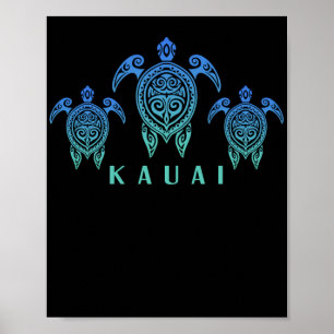 Poster Îles Hawaii Souvenir Vintage Kauai