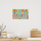 Poster Îles illustrées colorées Imprimer (Cuisine)