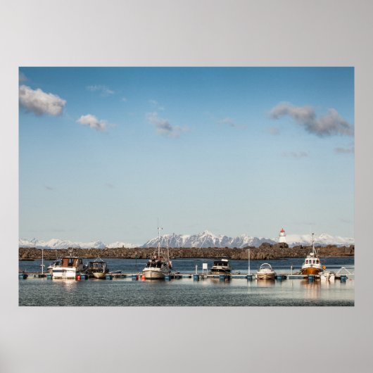 Poster Îles Lofoten Bateaux de pêche (Devant)