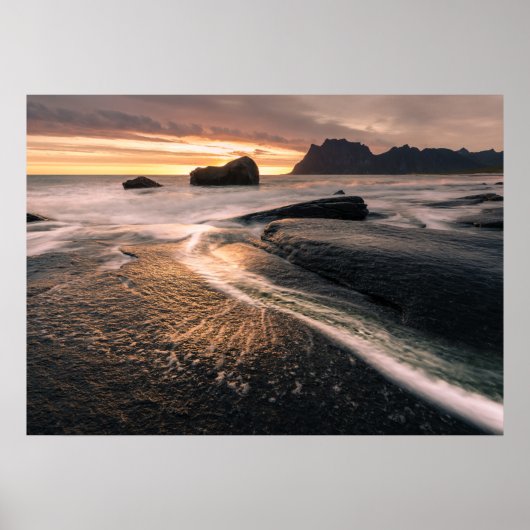 Poster Iles Lofoten Norvège (Devant)