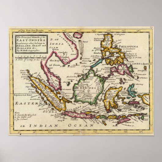 Poster Îles principales des Indes orientales (Devant)