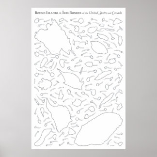 Poster Îles rondes et Îles Rondes des États-Unis et du Ca