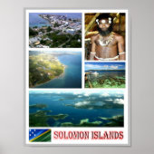 Poster Îles Salomon - Mosaic - (Devant)