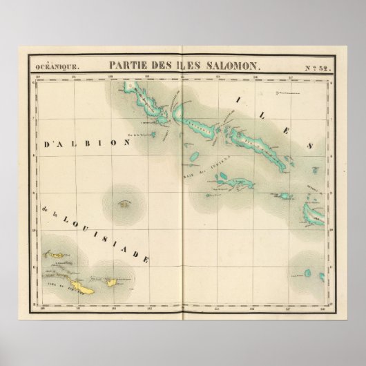 Poster Îles Salomon Océanie no 32 (Devant)