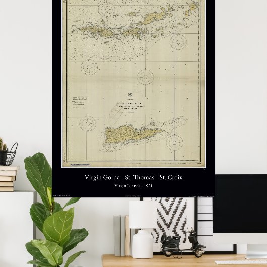 Poster îles vierges 1921 (Bureau à domicile)