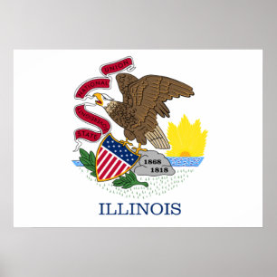 Poster Illinois flag