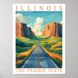 Poster Illinois the Prairie State USA Travel Place