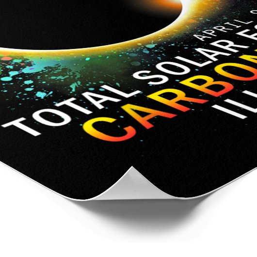 Poster Illinois Total Éclipse Solaire 8 avril 2024 (Coin)