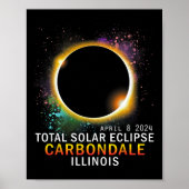 Poster Illinois Total Éclipse Solaire 8 avril 2024 (Devant)
