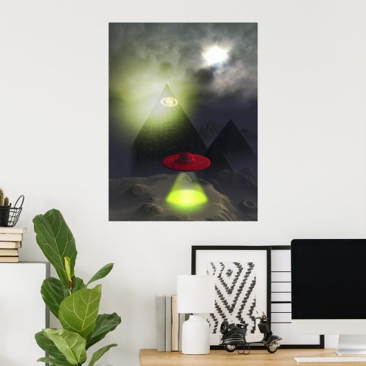 Poster Illuminati Pyramide et UFO Print (Bureau à domicile)